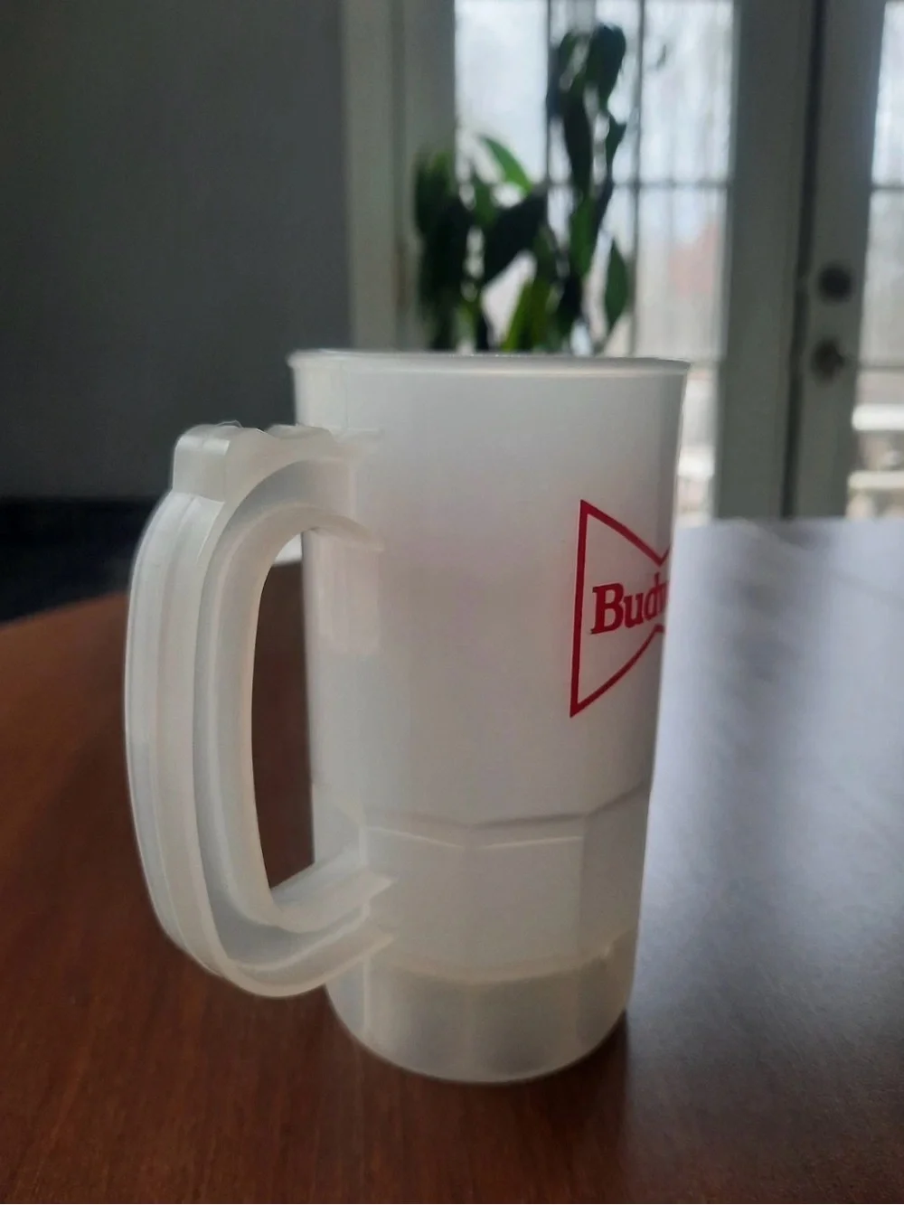 Vinted Budweiser White Plastic Mug with Red Logo